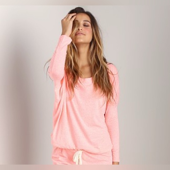 EBERJEY  EBERJEY HEATHER SLOUCHY TEE in melon glow. Size S. - Picture 1 of 11